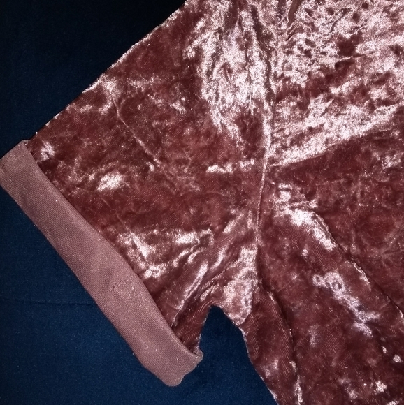 Altar'd State Tops - Soft & Electrifying Crushed Velvet Shirt